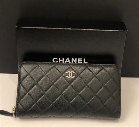 white chanel wallet with black logo|Chanel wallet cost.